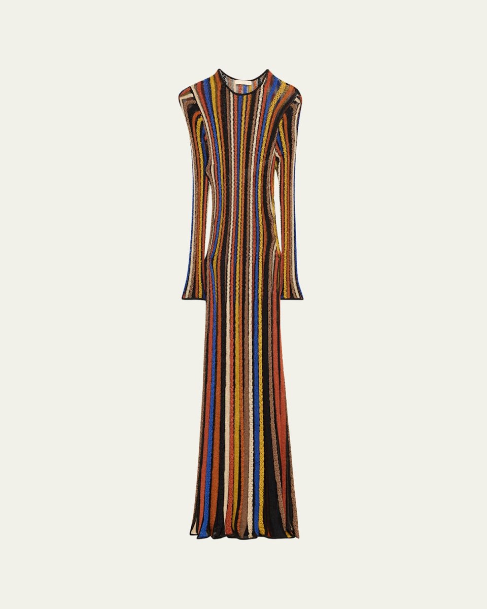 Albie Stripe Knit Long-Sleeve Dress